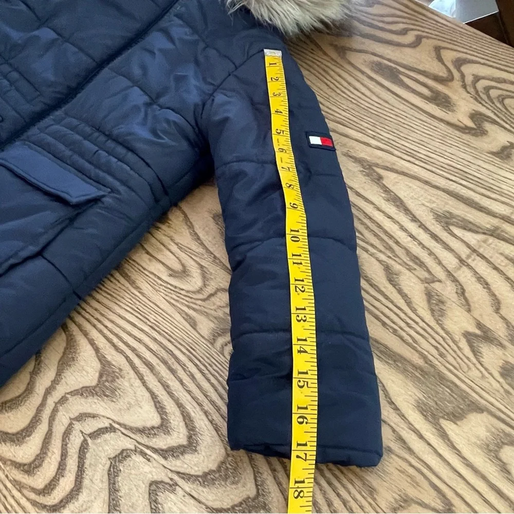 Little‎ Girl Tommy Hilfiger Anorak Puffer Jacket With Faux Fur Hood Blue